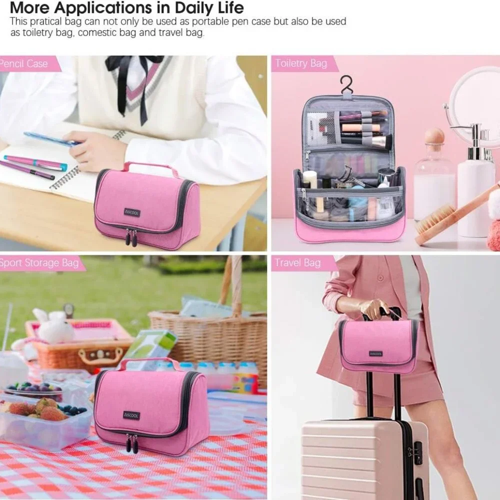 NWT Aiscool Pink Pencil, Pen, Stationary Case Organizer for School or Office